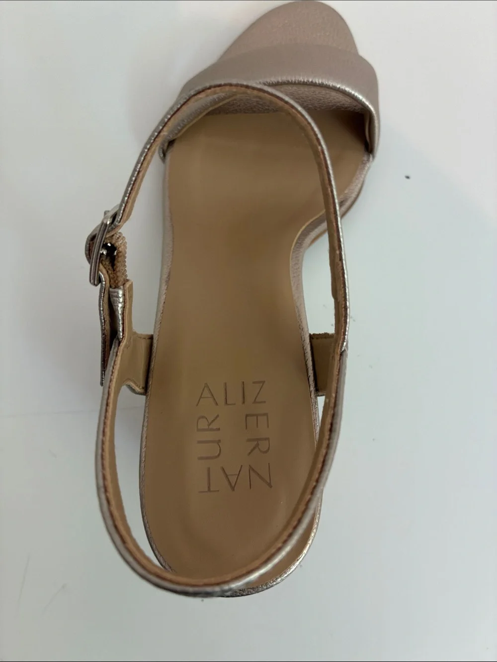 Naturalizer Metallic Rose Gold Open-Toe Ankle-Strap Sandals